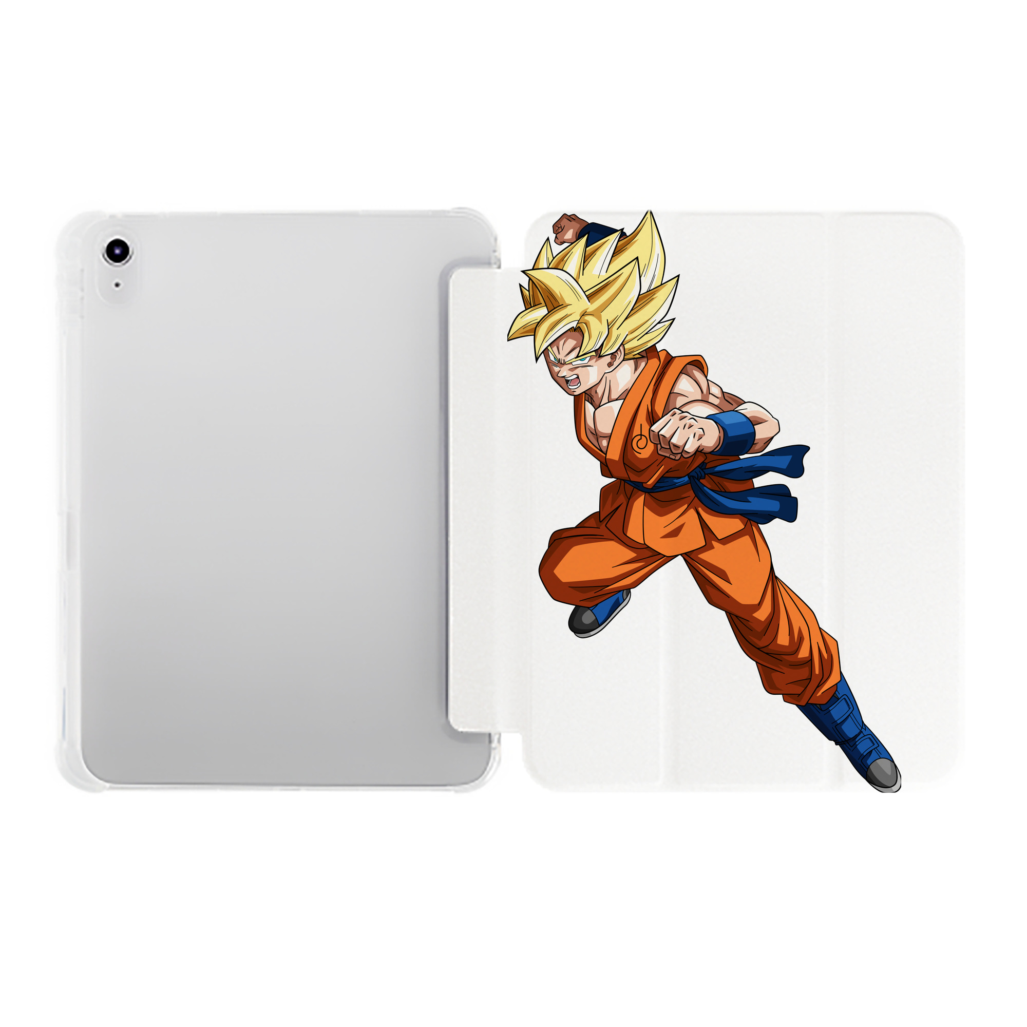 （画像用） ドラゴンボール 孫悟空（そん ごくう）Son Goku カカロット DRAGON BALL Kakarotto IPad ケース ペン収納付き 三つ折りスタンド PUレザー×シリコン 対応機種9.5/10.5/10.9インチ